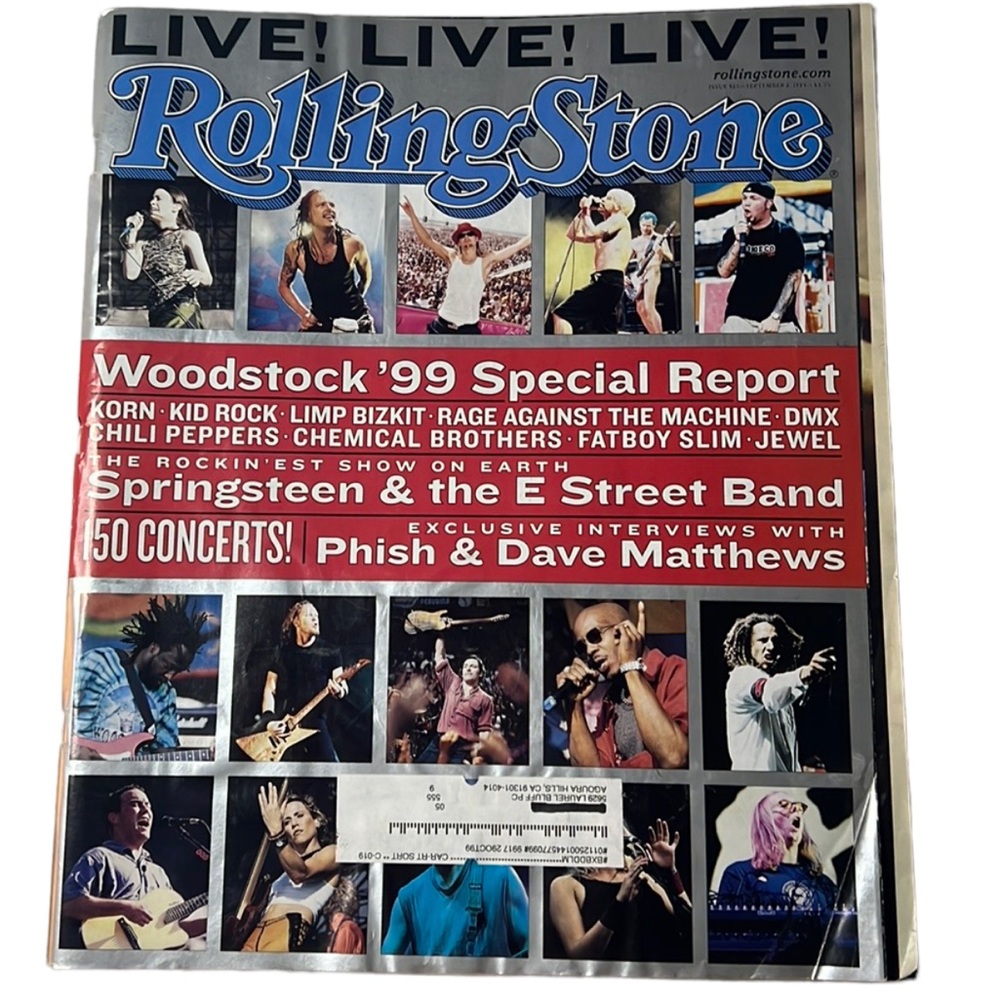 WOODSTOCK ‘99 SPECIAL REPORT ROLLING STONE MAGAZINE SEPTEMBER 1999 ISSUE 820